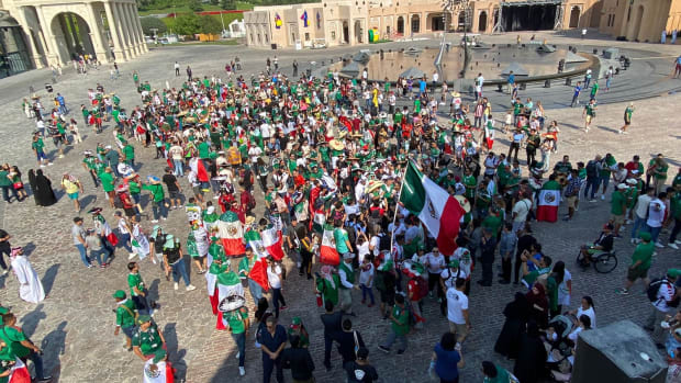 Afición mexicana en Qatar.